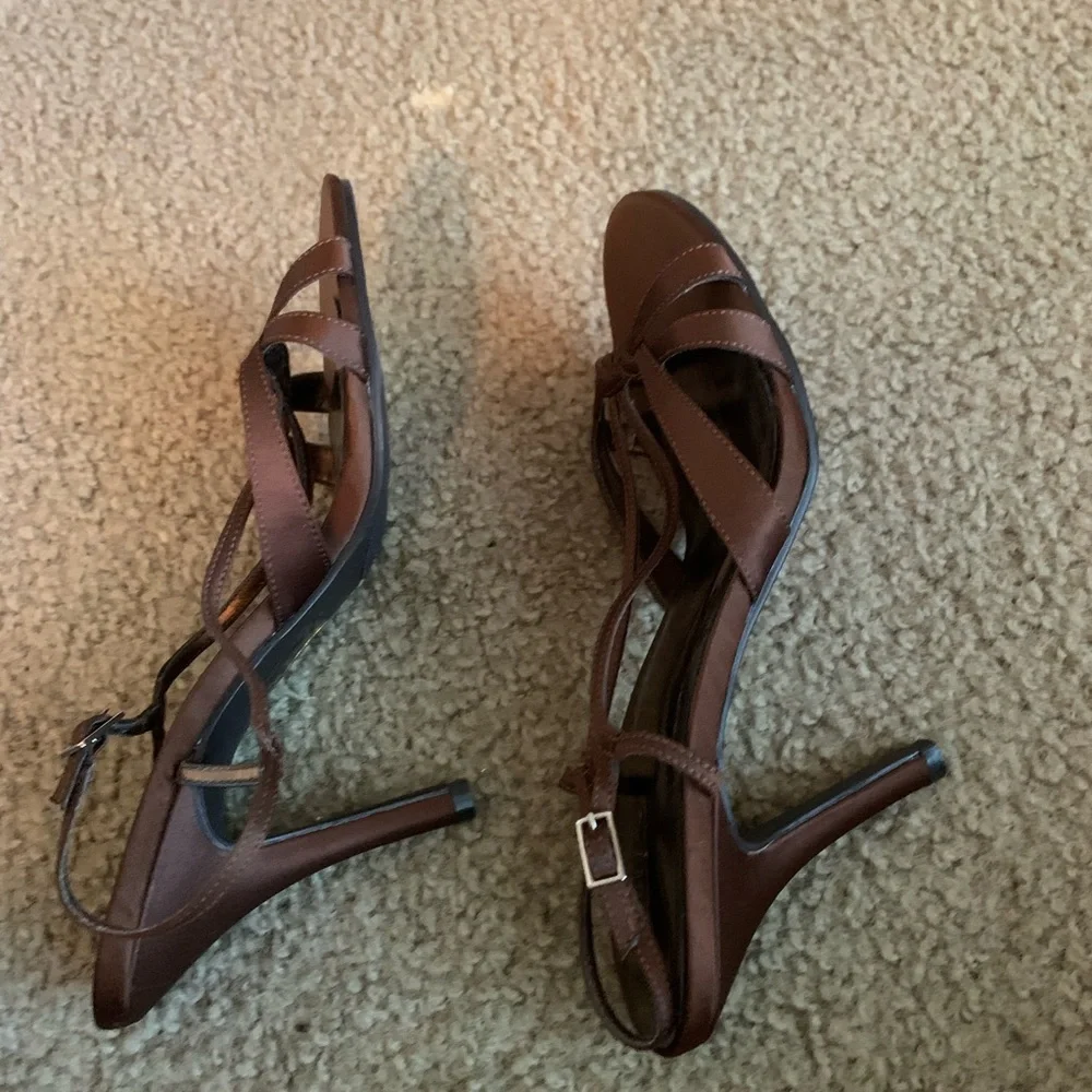 Coffee Brown Women Heel Sandals